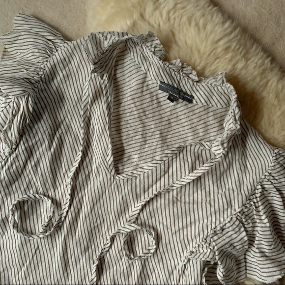 Piazza del Tempio linen ruffle top striped Organic Natural Slow Fashion M - Picture 2 of 5
